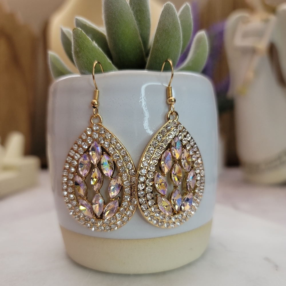 Irredescent gold earrings